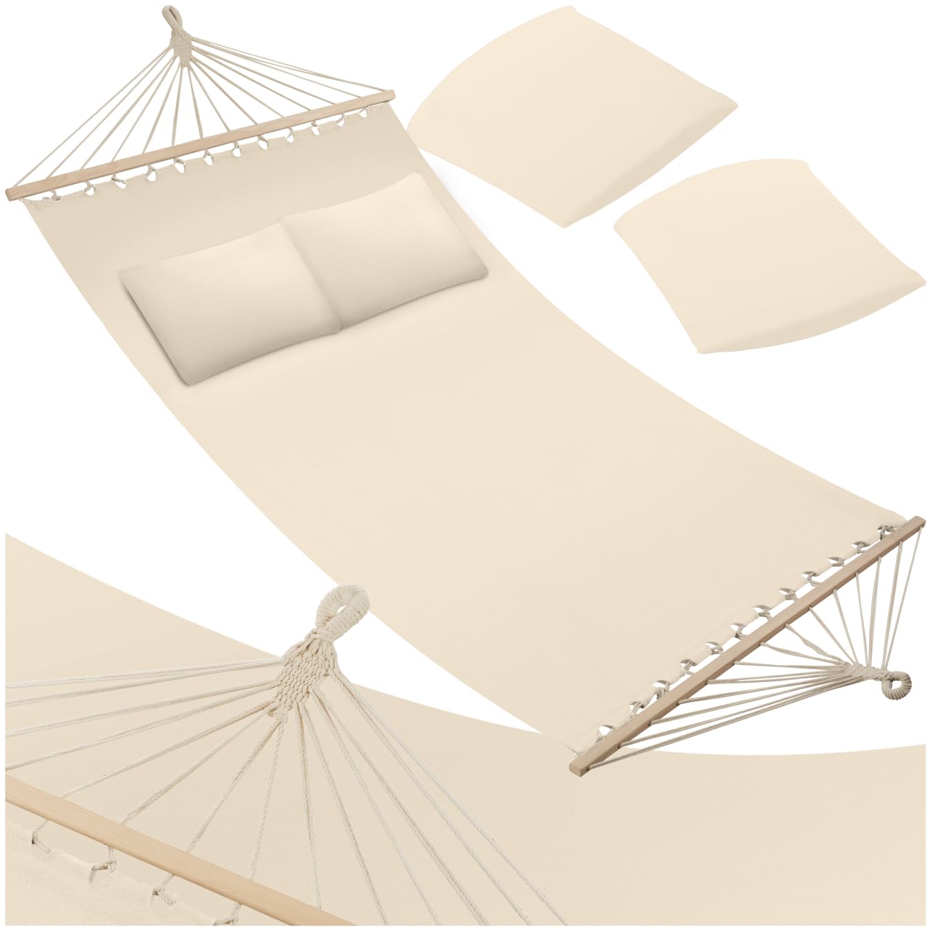 tectake hängematte xxl tectake® Doppel Outdoor, Stoff Schaukeltuch, Sonnenliege 2 Personen inkl. Kissen, Schaukel Outdoor mit Liege Fläche ca. 230x145cm, bis 240kg belastbar, Hängeschaukel Ausführung:Durchmesser: Large ringaufbewahrungen Elvex Go Specs IV