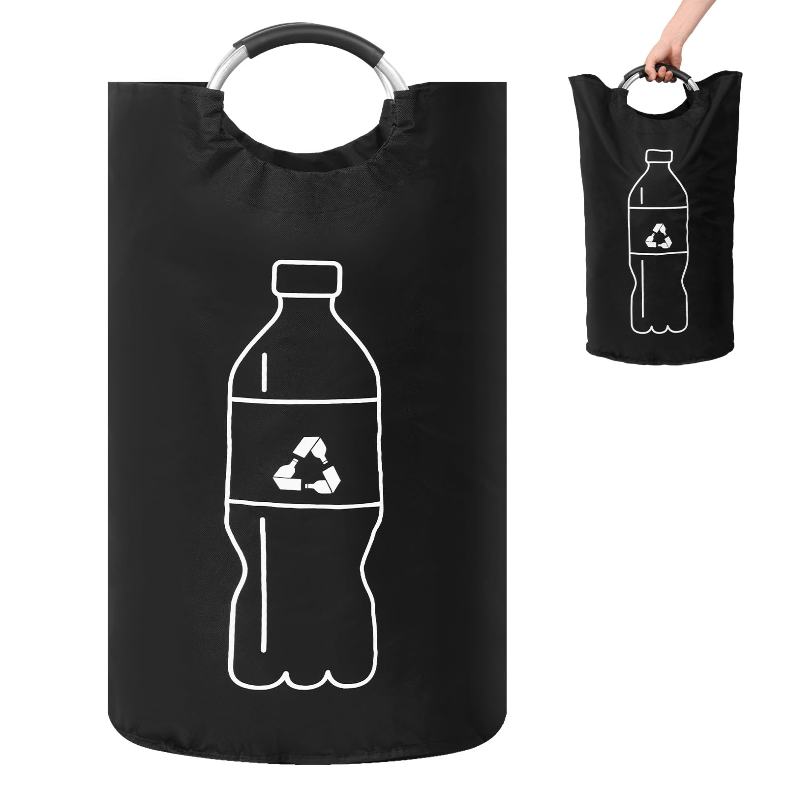 KTZCTPCA Deposit Bottle Storage, Easy to Carry Recycling Storage Basket, Easy to Store Collection Container, Trash & Recycle Bin Combo, Recycler Bag for Bottle Can Paper (110L)