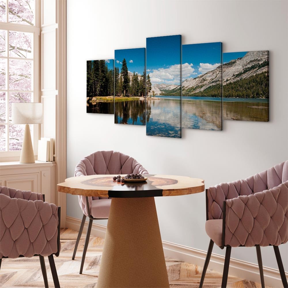 Cuadros B&D XXL - Cuadro en Lienzo Naturaleza Paisaje 200x100 cm 5 piezas - Impresión en material tejido no tejido cuadros decoracion salon modernos lienzos - Montanas Monte 030212-29