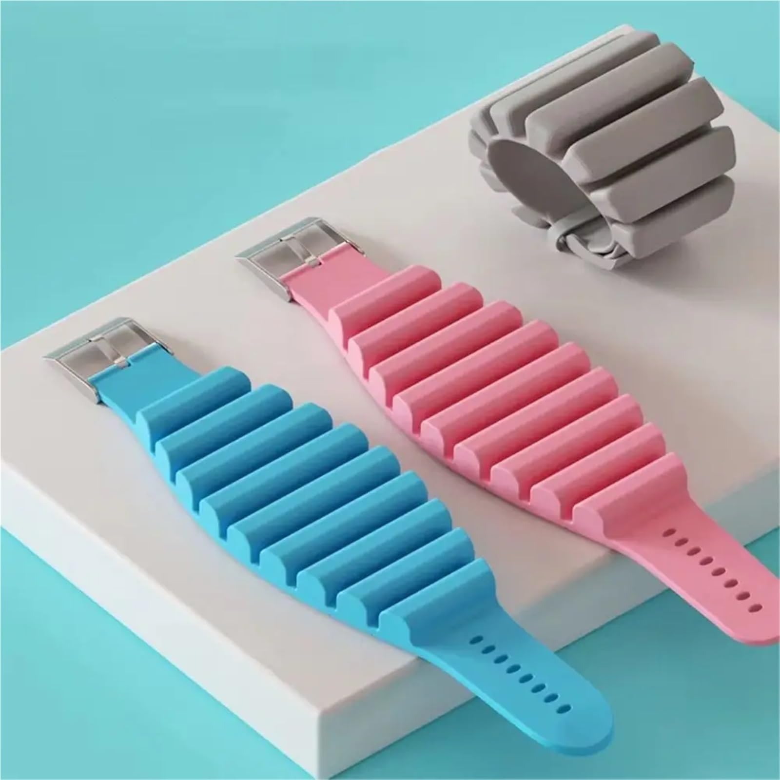 Muñequeras Con Peso 1 par de pulseras de pesas de silicona de 2 libras for yoga, correa de muñeca con peso ajustable, equipo de fitness con soporte de peso.