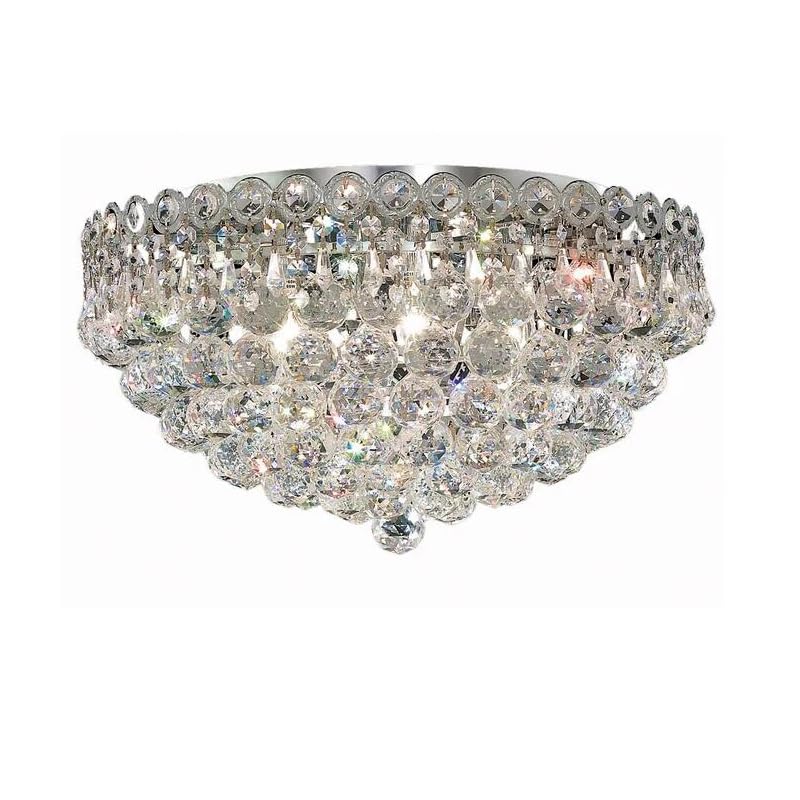Lampe de plafond en cristal doré moderne suspension lustre led ronde