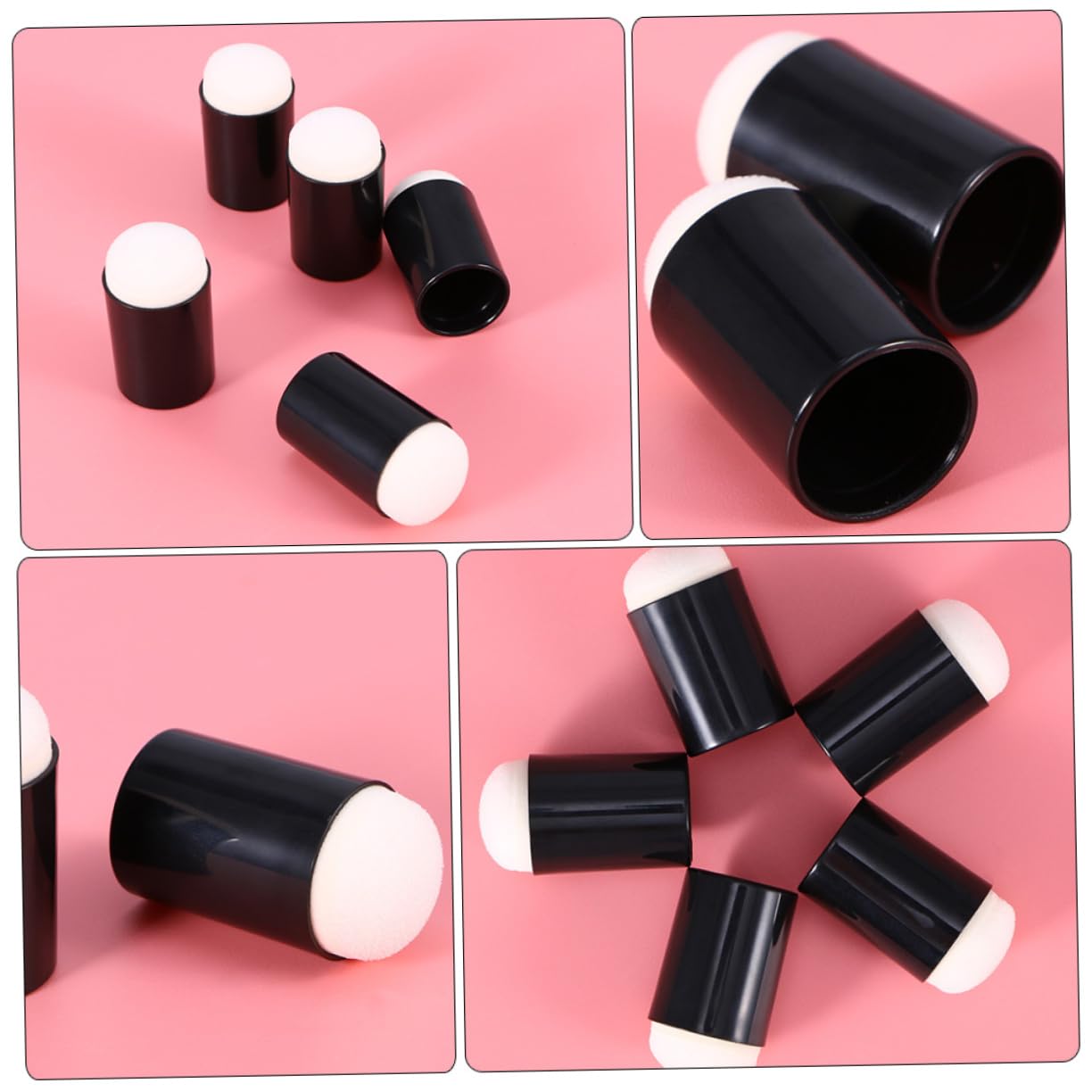 EXCEART 4 Ensembles Éponge De Peinture Au Doigt Éponge pour Les Enfants Jouet pour Les Enfants Faire Une Éponge À Doigts Barbouilleurs Éponge Dibujar Black Plastique 30 Pièces * 4
