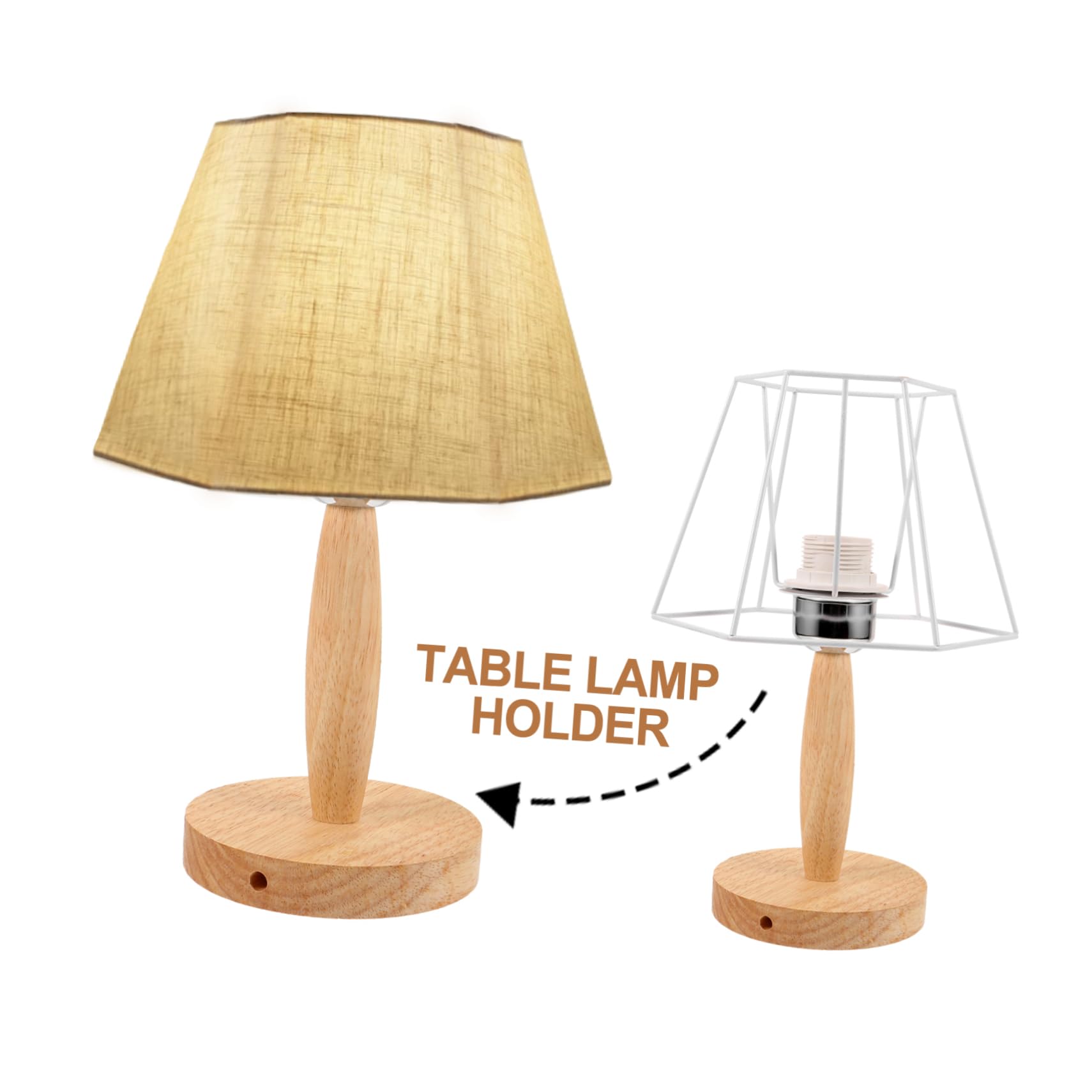Lampada da Tavolo in Legno e Ferro, Set Fai-da-te con Base e Supporto, per Camera da Letto, Stile Moderno e Semplice