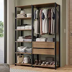 Guarda-roupa Closet Modulado Valencia 2 Gavetas 129cm Rustic/preto Madesa