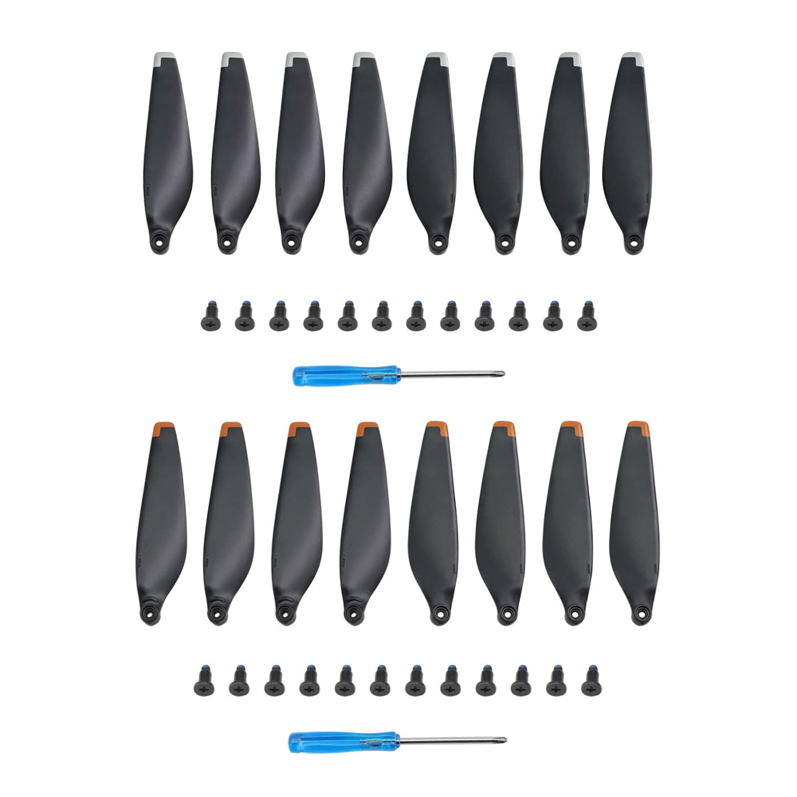 16 sztuk mini 3 śmigieł, DJI Mini 3, zapasowe ostrza do drona, akcesoria do drona, zapasowe śmigło, niewielka waga, ciche, stabilne akcesoria do drona latającego (pomarańczowe i srebrne)