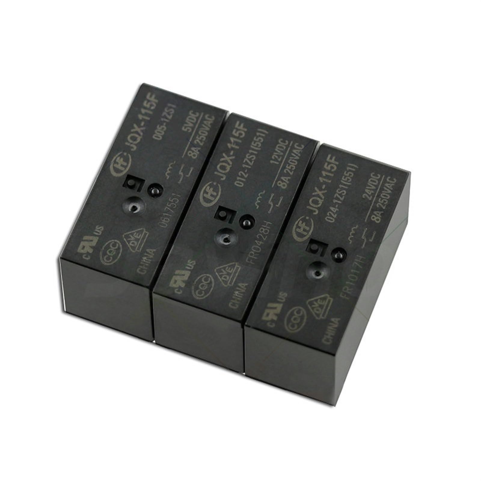 WBNFFUCYU 10 pc Relay HF115F 012-2ZS4 JQX-115F 024-2ZS4 HF115F-012-2ZS4-12VDC 005-2ZS4 12VDC DC5V 12V 24V 8A 250VAC 8Pin(115F-012-2ZS4 8P 8A)