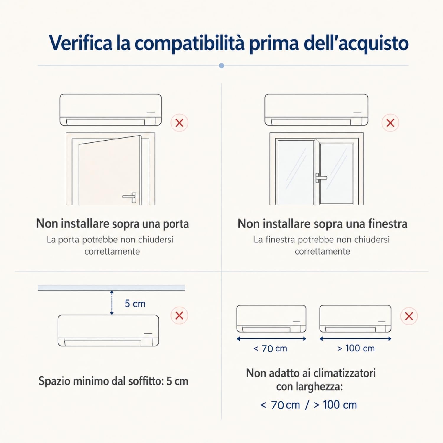 Deflettore Condizionatore, Deviatore Aria Condizionatore Regolabile in Alluminio/ABS per Split a Parete 70–100cm, Deflettore Aria Condizionata Anti Soffiaggio Diretto per Casa Camera Ufficio chochoyah