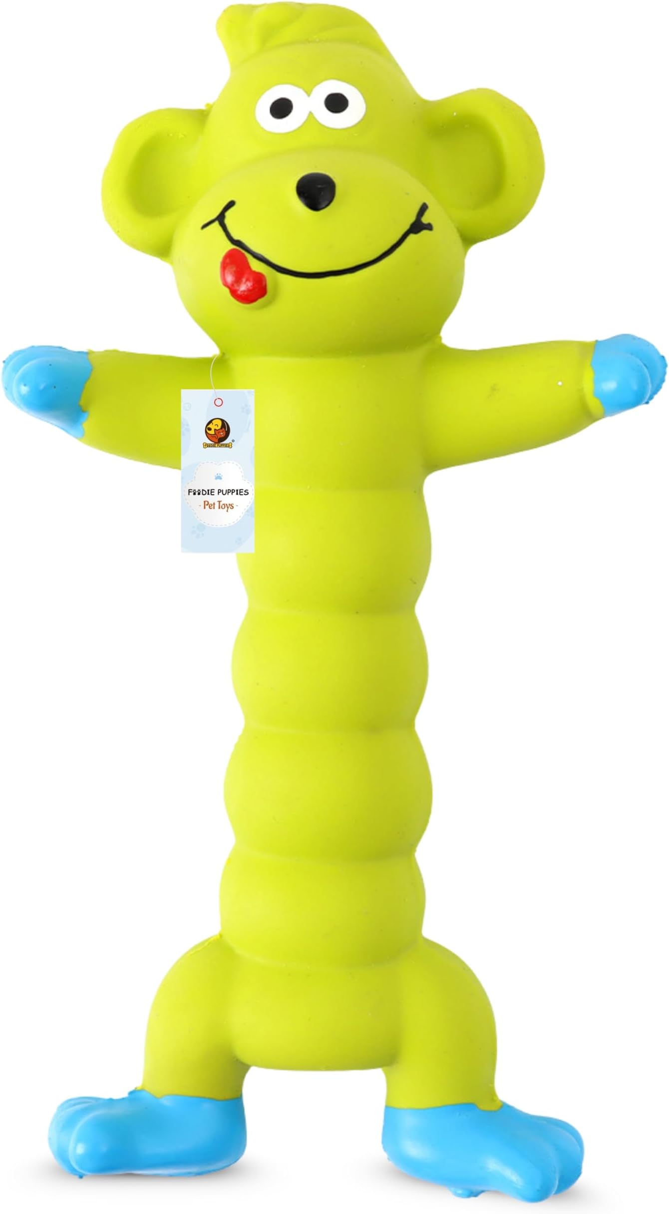 Interactive Latex Squeaky Chew Dog Toy - (Green Monkey, 20cm) | Small to Medium Dogs & Puppies | Durable, Rubber, Non-Toxic, Animal Design Playing & Fetching Pet Toy | Reduce Anxiety