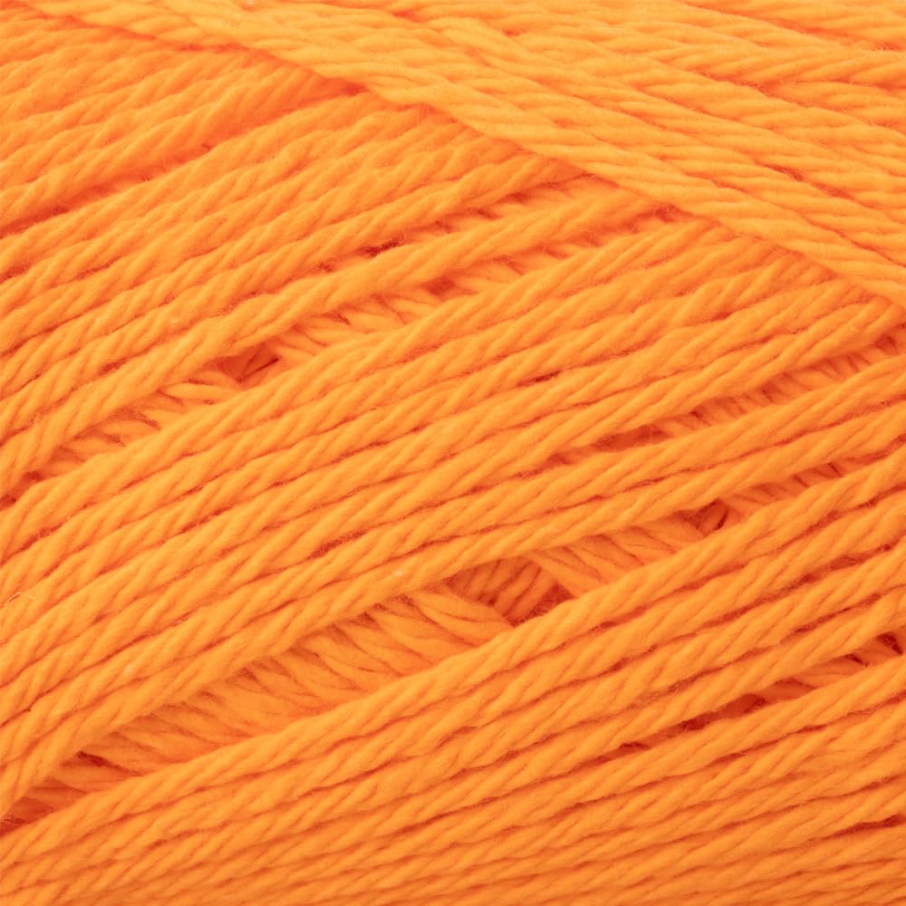 Craft County 100% Cotton Yarn Medium (Size 4) – Weaving, Knitting, and Crochet – Hot Orange (120 Yards)