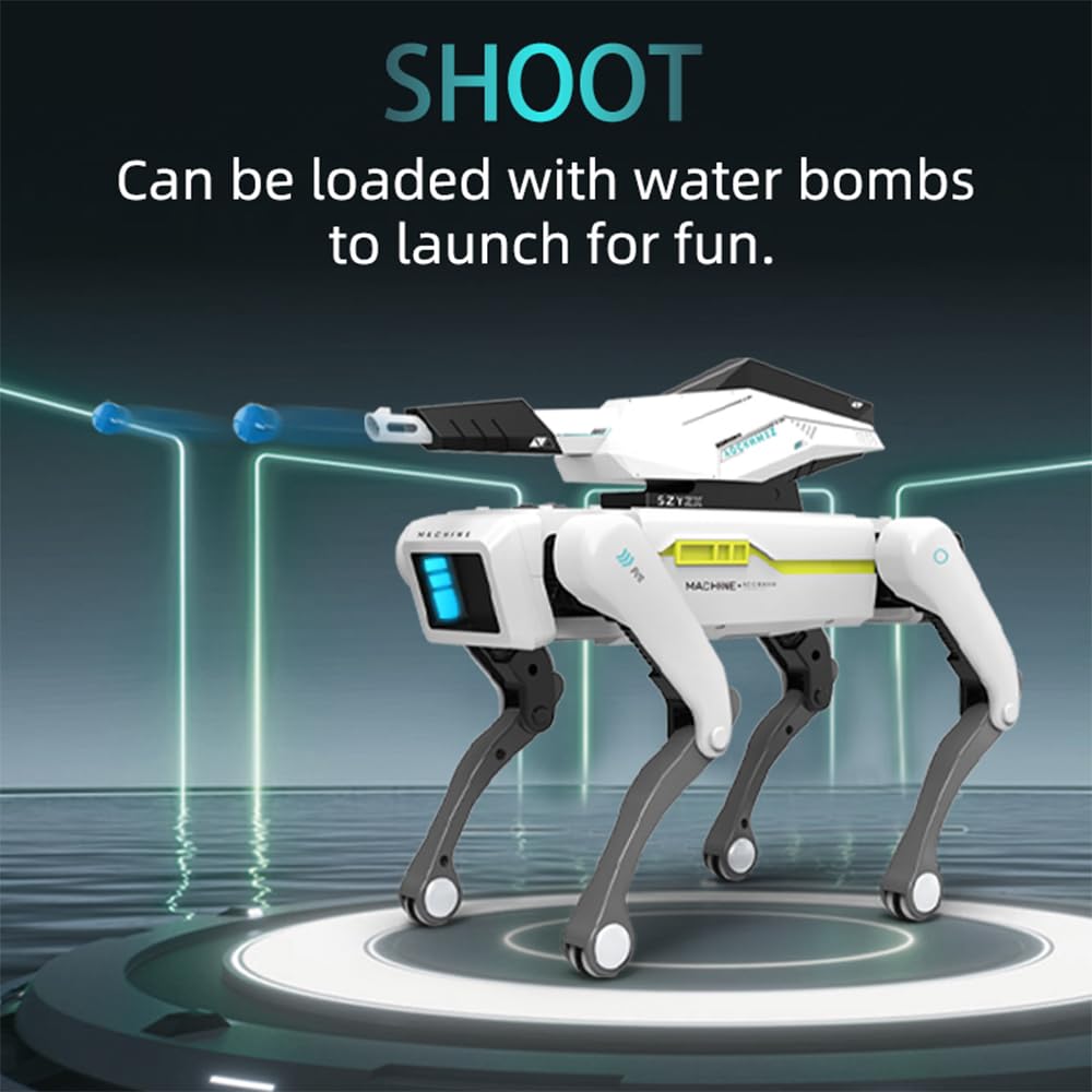 X-Verse RC Perro Robot para Niños Juguete teledirigido, Programable Música Danza Perro Robot, Disparando Bombas de Agua Voz e Interactuar, Regalos para Niños, Niñas 3-12 Años