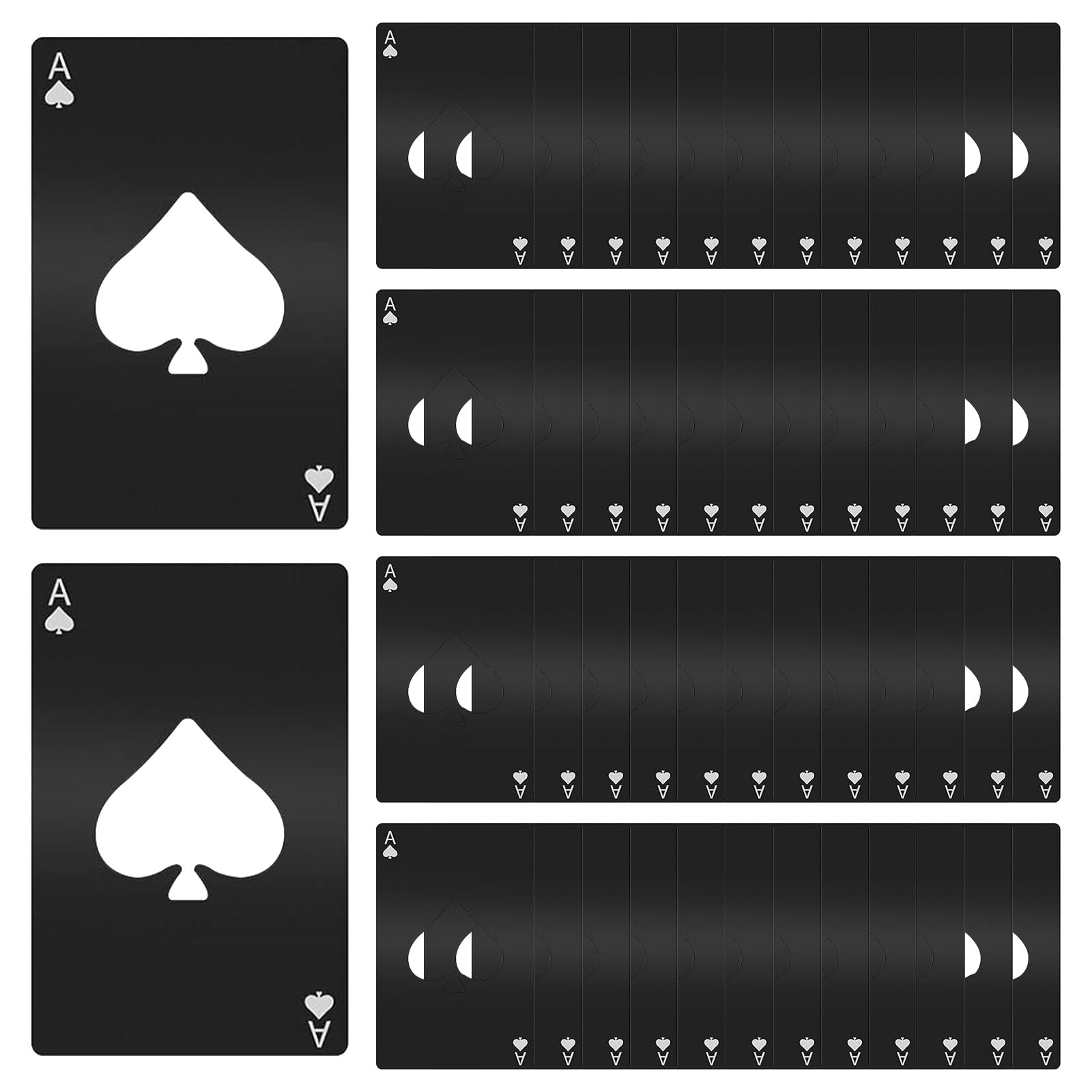 Yugada 50 Pcs Ace of Spades Bottle Openers, Metal Poker Card Beer Bottle Opener, Cap for Party Favor Wedding Favor Groomsmen Bridesmaid Gift (50 Pack)