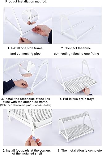 Miniatura 7 de ciciglow Soporte de secado de tazas, soporte para tazas de 2 niveles, organizador de encimera, estante de almacenamiento para el hogar, cuencos de