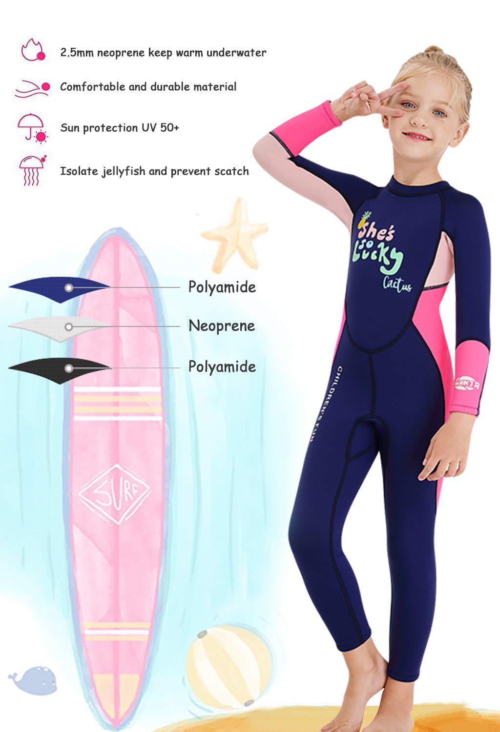 Gogokids Wetsuit Kids, Children 2.5mm Neoprene Thermal Swimsuit with UV 50+ Protection - Image 3