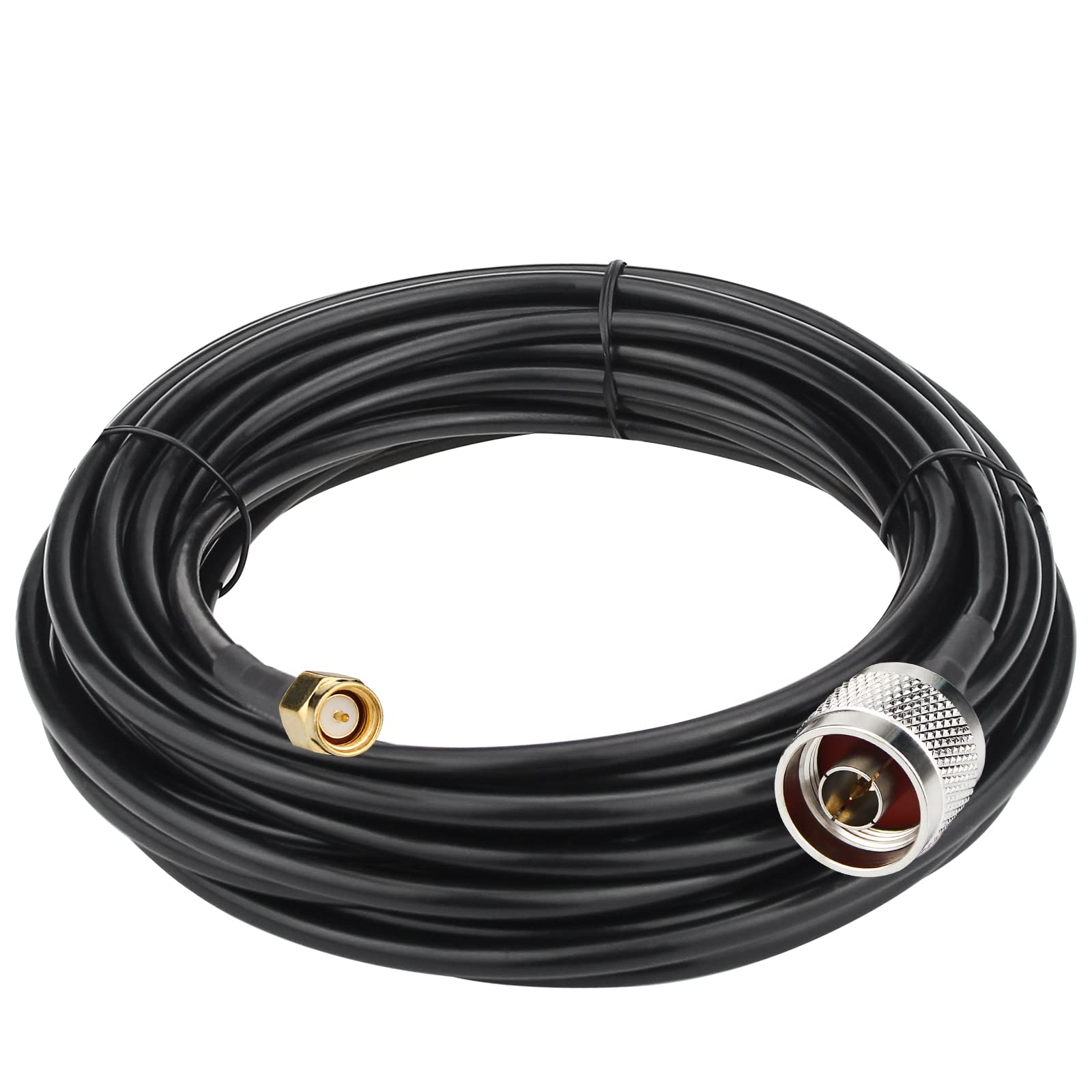 N Male to SMA Male, 25ft Low Loss N to SMA Coax Cable with Weatherproof Connectors RFA-200 Cable 50 Ohm for Celling Antenna, WiFi Router, GPS Receiver, Signal Booster
