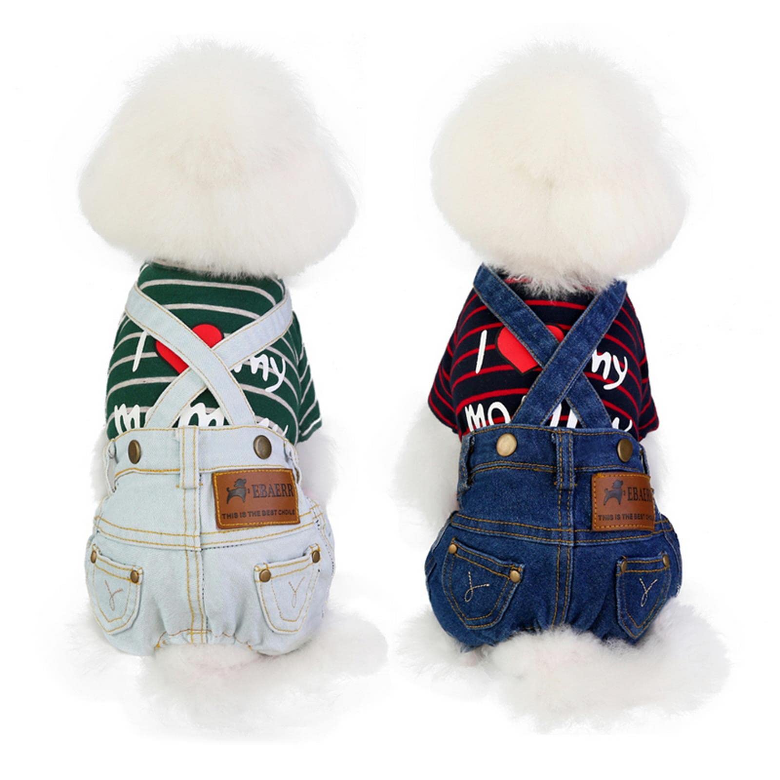 Ubrania dla psów denim pies kombinezon ubrania dla zwierząt domowych dla psów płaszcz kurtka dżinsy pies ubrania buldog odzież dla małych psów chihuahua yorkshire - biały, S