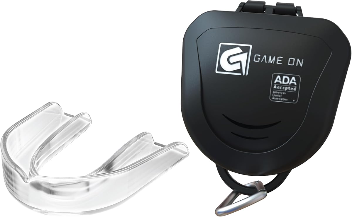 Mouthguards - Only ADA Accepted Strapless Sports Mouth Guard for Football, Basketball, Lacrosse, Hockey - Superior Protection, Comfortable Fit (Braces Mouthguard)