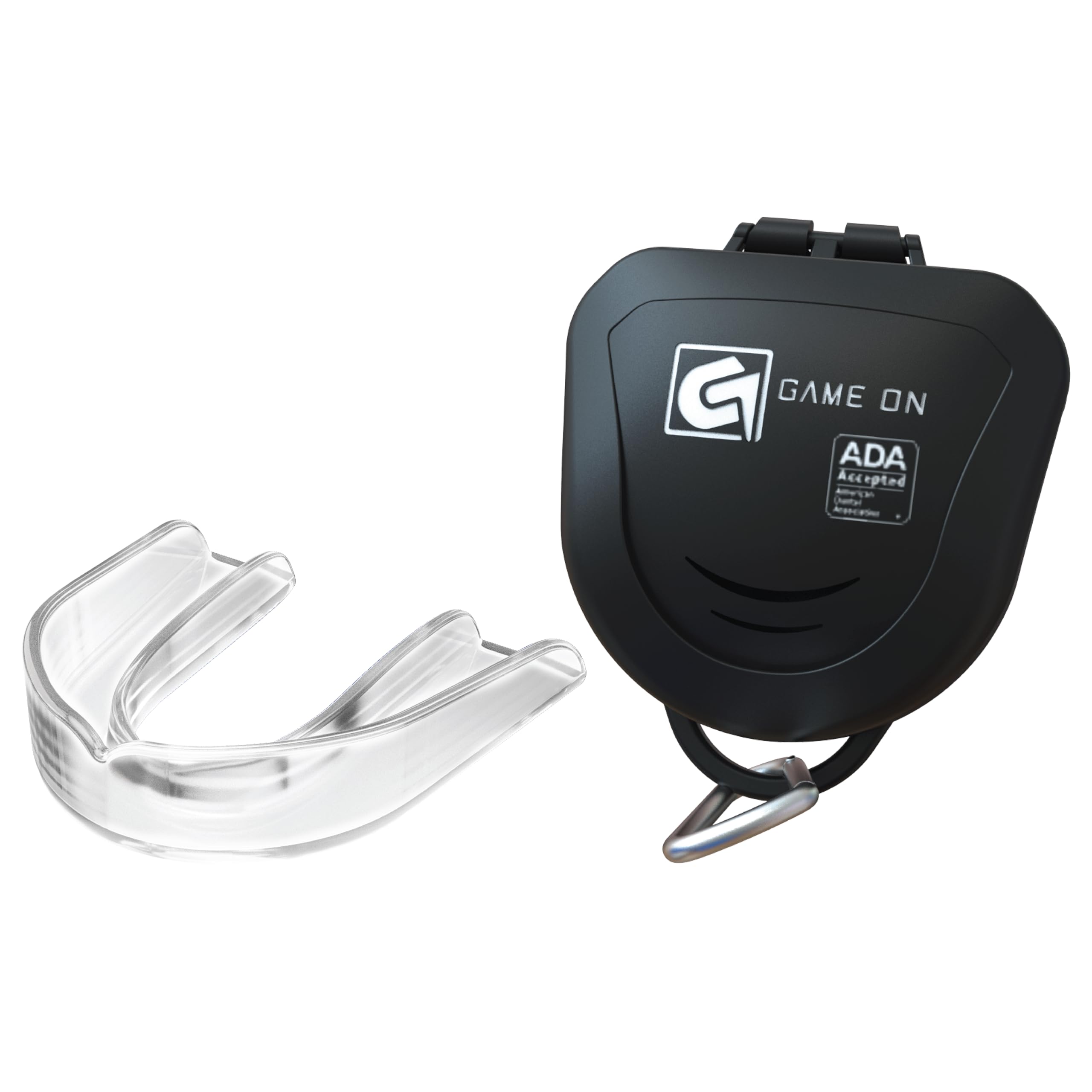 Game On Mouthguards - Only ADA Accepted Strapless Sports Mouth Guard for Football, Basketball, Lacrosse, Hockey - Superior Protection, Comfortable Fit