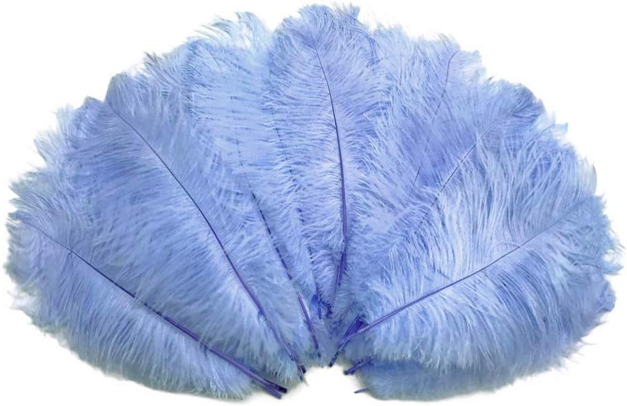 100 Pieces - 11-13" Light Blue Wholesale Ostrich Drabs Feathers (Bulk) Centerpiece Wedding Costume | Moonlight Feather