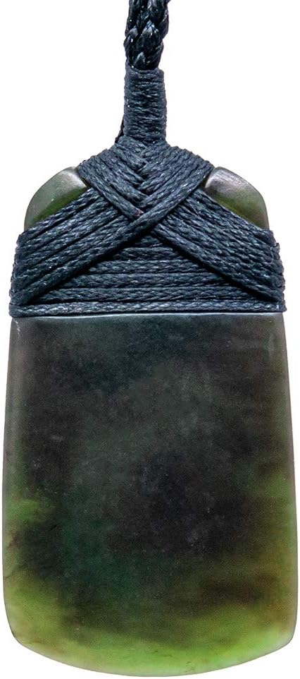 Aeiniwer Nephrite Jade Maori Inspired Adze Toki Strength Necklace 45