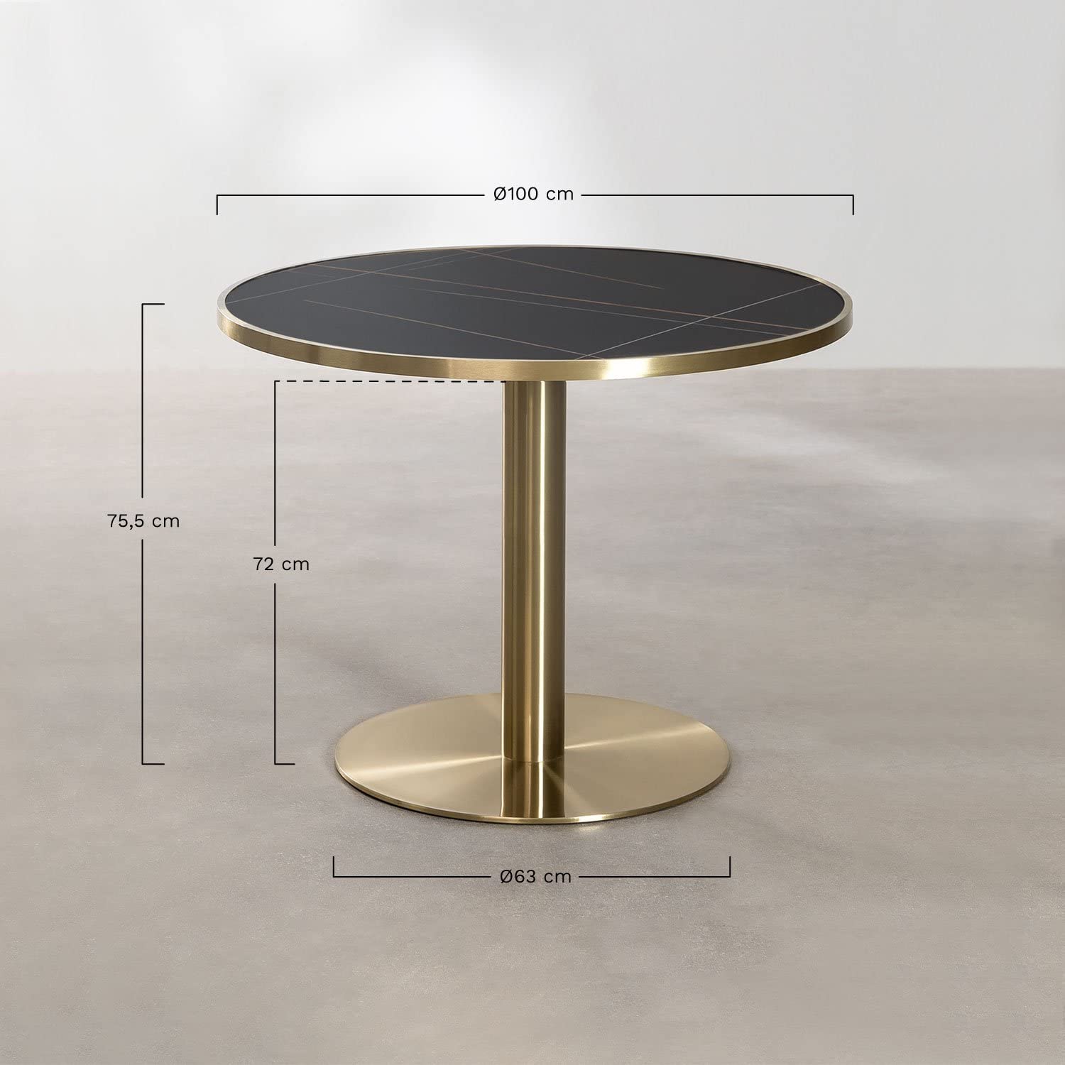SKLUM Table à Manger Ronde (Ø100 cm) Acier Briselda -