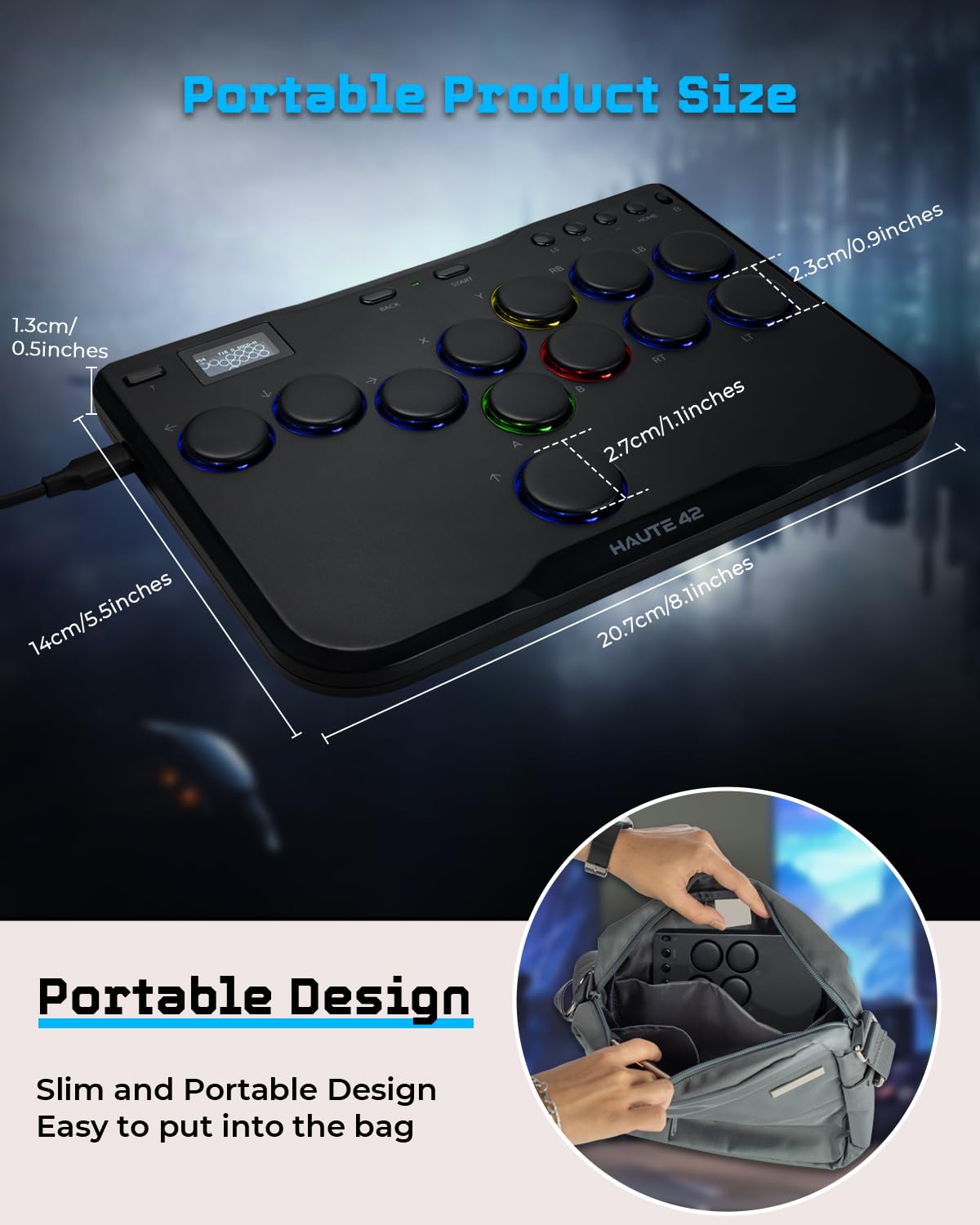 P12 All-Button - Teclado Controller para juegos con funciones RGB y turbo personalizadas, arcade stick fight stick teclado gaming para PC/Switch/PS4/PS3, compatible con intercambio en caliente y SOCD | Arcade Fight Stick Gaming Teclado para PC/Switch/PS4/