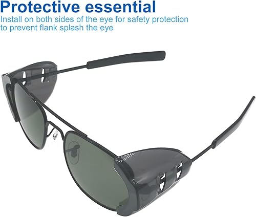 Miniatura 6 de Protectores laterales para lentes, protectores laterales deslizantes, tamaño L se adapta a medianos a grandes, tamaño M para marcos de lentes