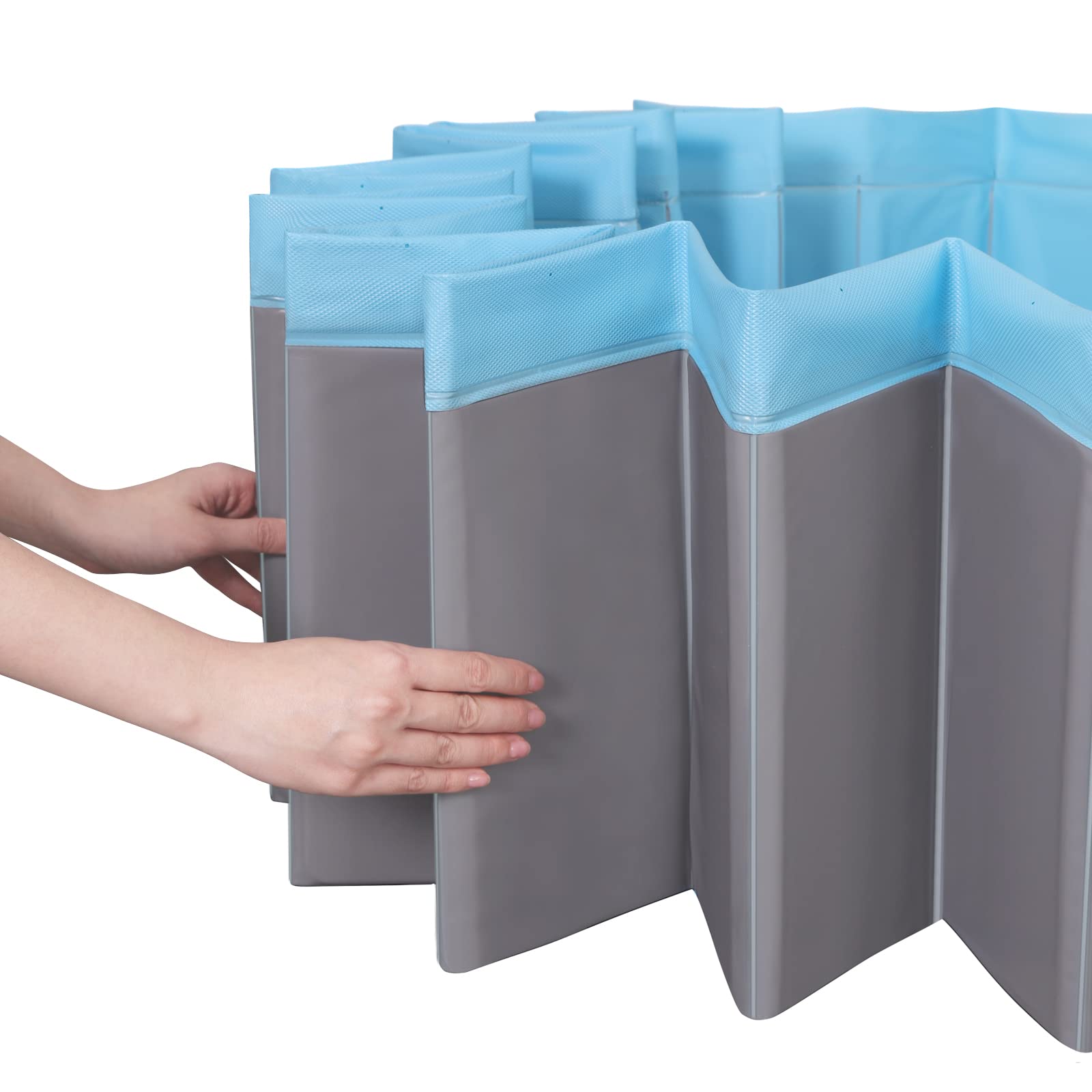 EUGAD Piscina per Cani Pieghevole, Piscina Cani Grandi con Spruzzi d’Acqua 120x30cm Vasca da Bagno, Rigida Piscinetta in PVC, Antiscivolo Pool Giocattolo d'acqua per Giardino Estivo all'Aperto