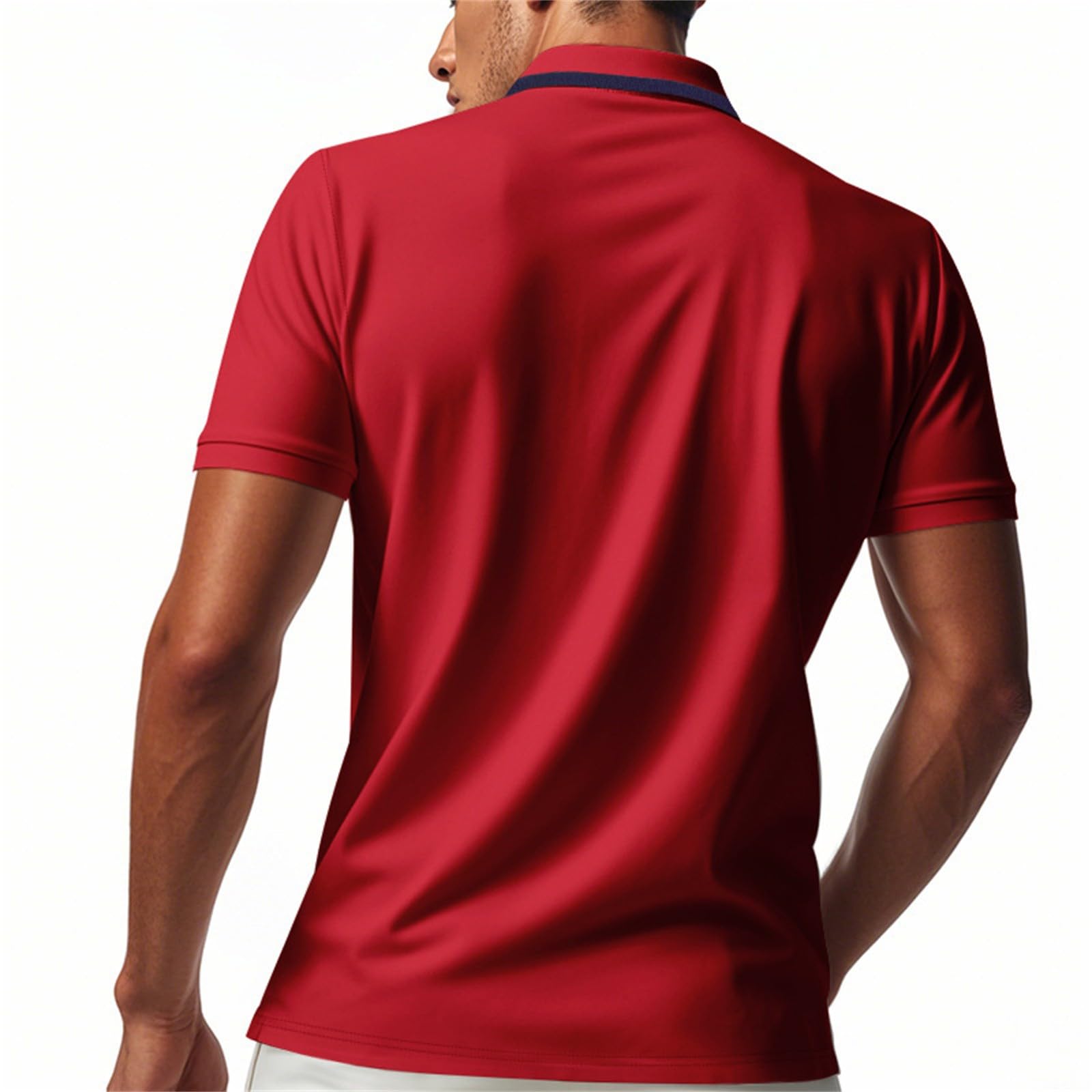 MOKBAY Polo Hombre Manga Corta Verano Gym Fincut Running Moda Camisetas Manga Corta Hombre Deporte Slim Fit Trabajo Casual Fitness Camisas