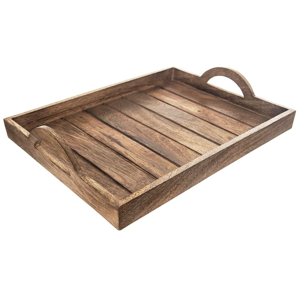 Plateau de service en bois mangue 40,5 x 30,5 cm