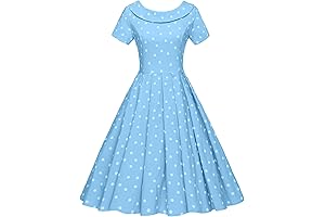 Women's Vintage Audrey Hepburn Style 1950s Party Dress with Bowknot