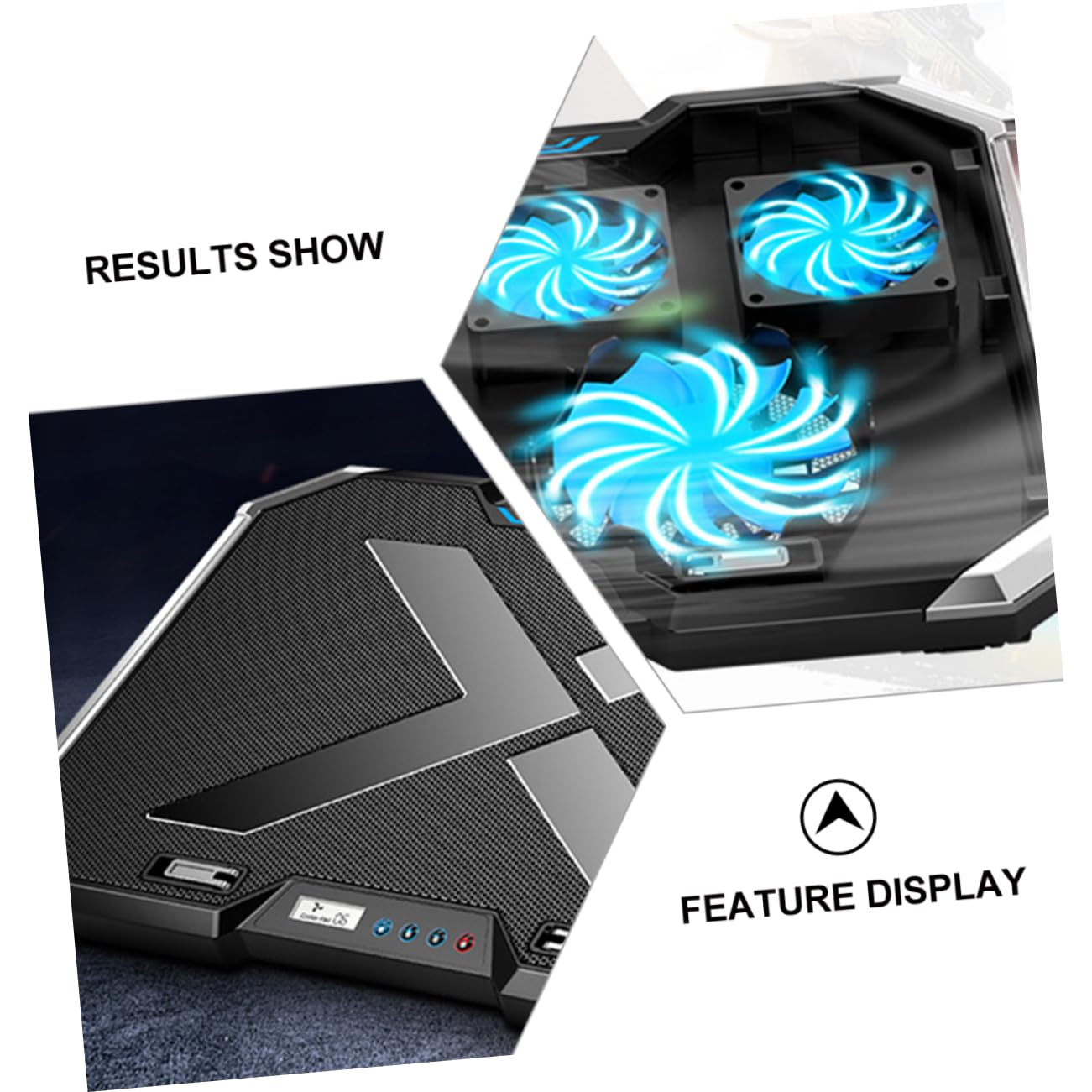 jojofuny Support de Refroidissement en Alliage pour Base Ventilée Réglage 7 Angles, Éclairage Rvb Ordinateur Portable de Jeu Usage Gaming