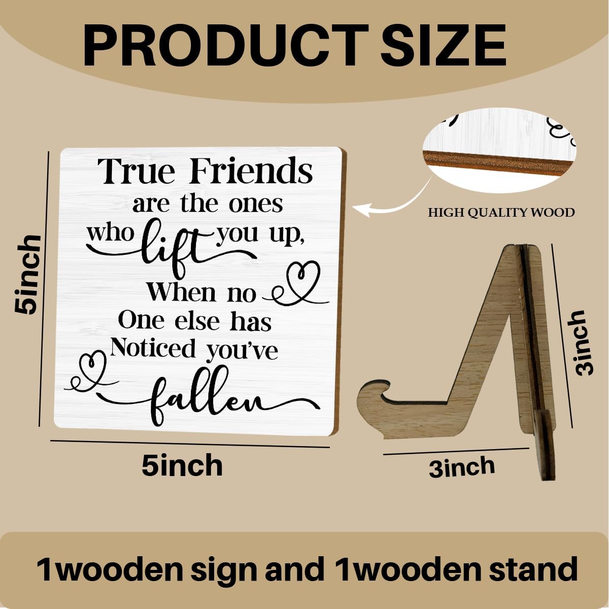 Friendship Quotes Desk Decor Gifts for Women Best Friends Decorative Signs image 2