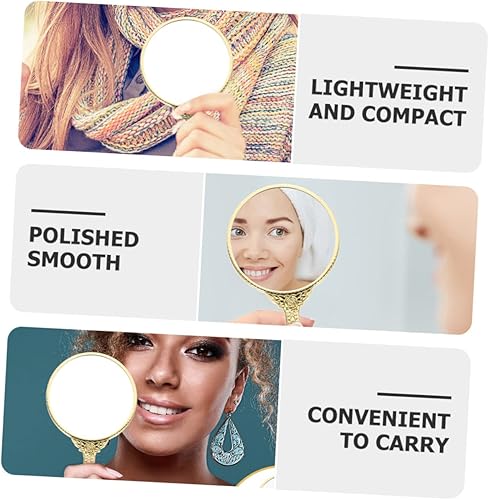 Miniatura 2 de BESTOYARD Espejo de mano con mango Espejo de maquillaje de mano, espejo de mano para peluquería, espejo de mano cosmético, espejo de vidrio de mano,