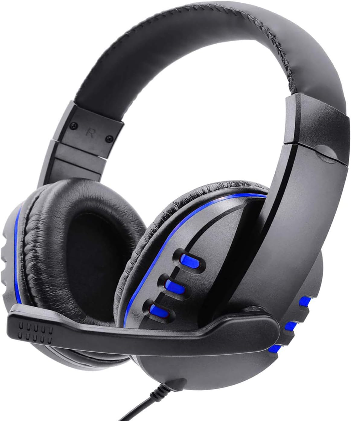 Poulep Gaming Headset Headphone for PS4, Playstation 4, NS Switch, Playstation Vita, Mac, Laptop, Tablet, Computer, Mobile Phones with Microphone (3.5mm Plug，Blue)