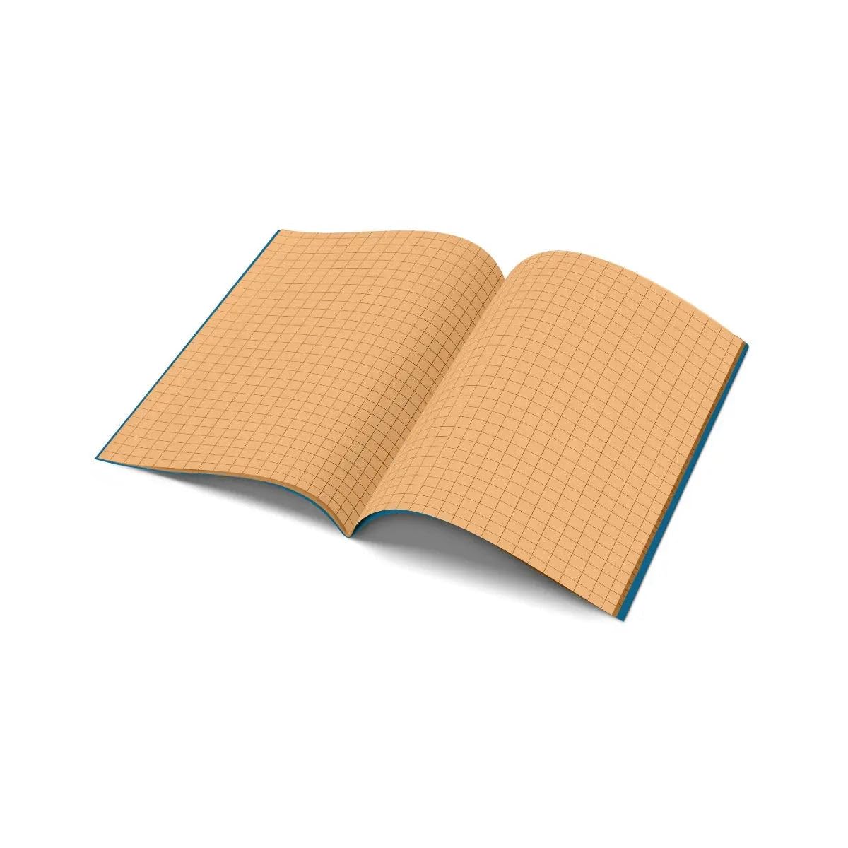 A4-10mm Squared Tinted Exercise Book - Blue Cover - Orange - Pack of 10