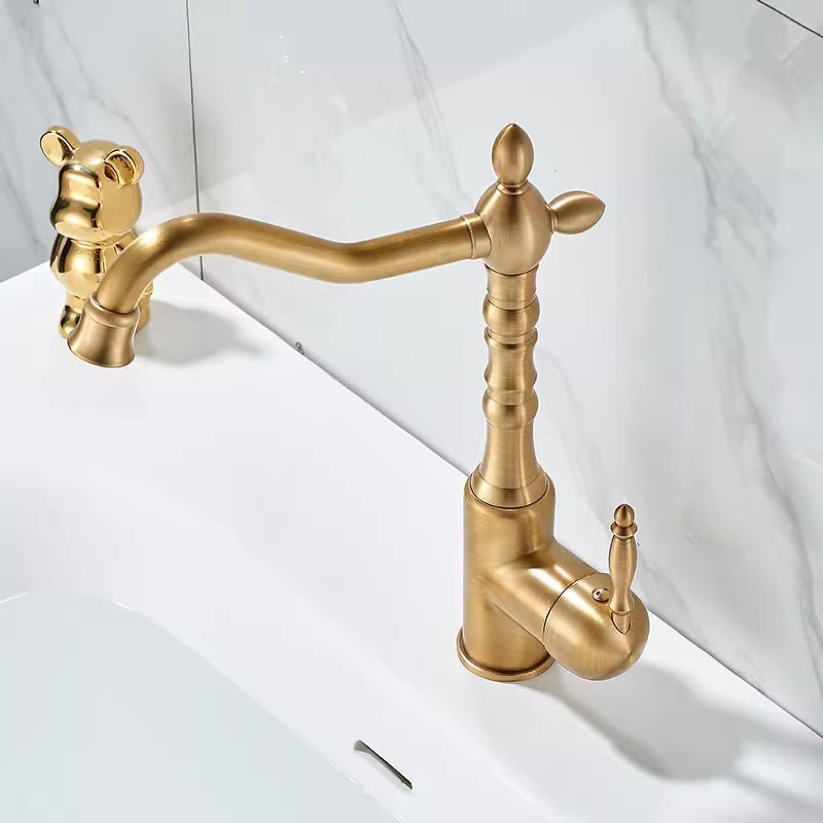 Fanjubei Imitating Antiques Kitchen Hot And Cold All-Copper Water Purification Faucets
