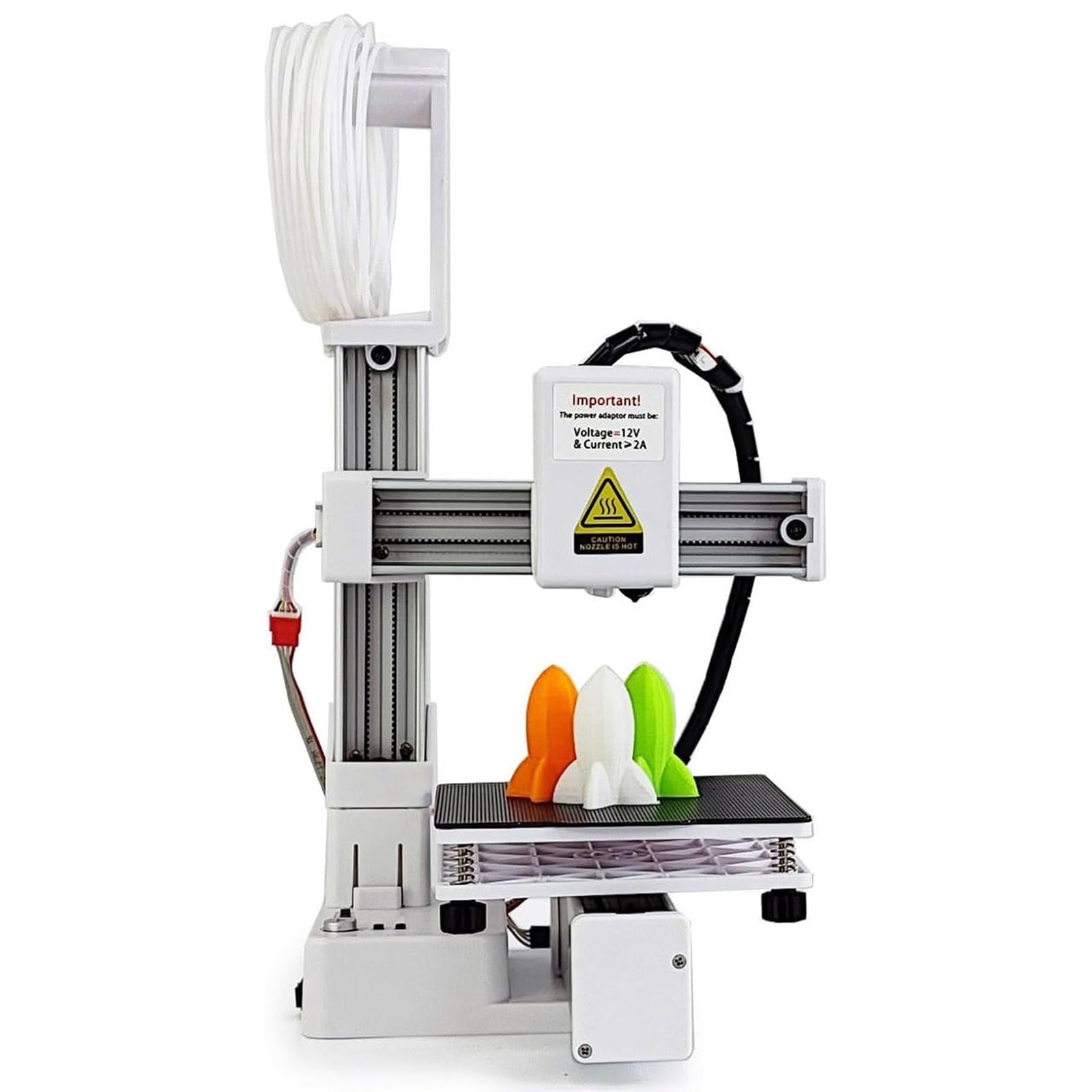 Stampante 3D entry-level, mini stampante 3D ad alta precisione, riscaldamento rapido, dotata di software di slicing automatico, stampante didattica adatta a bambini e principianti(White)