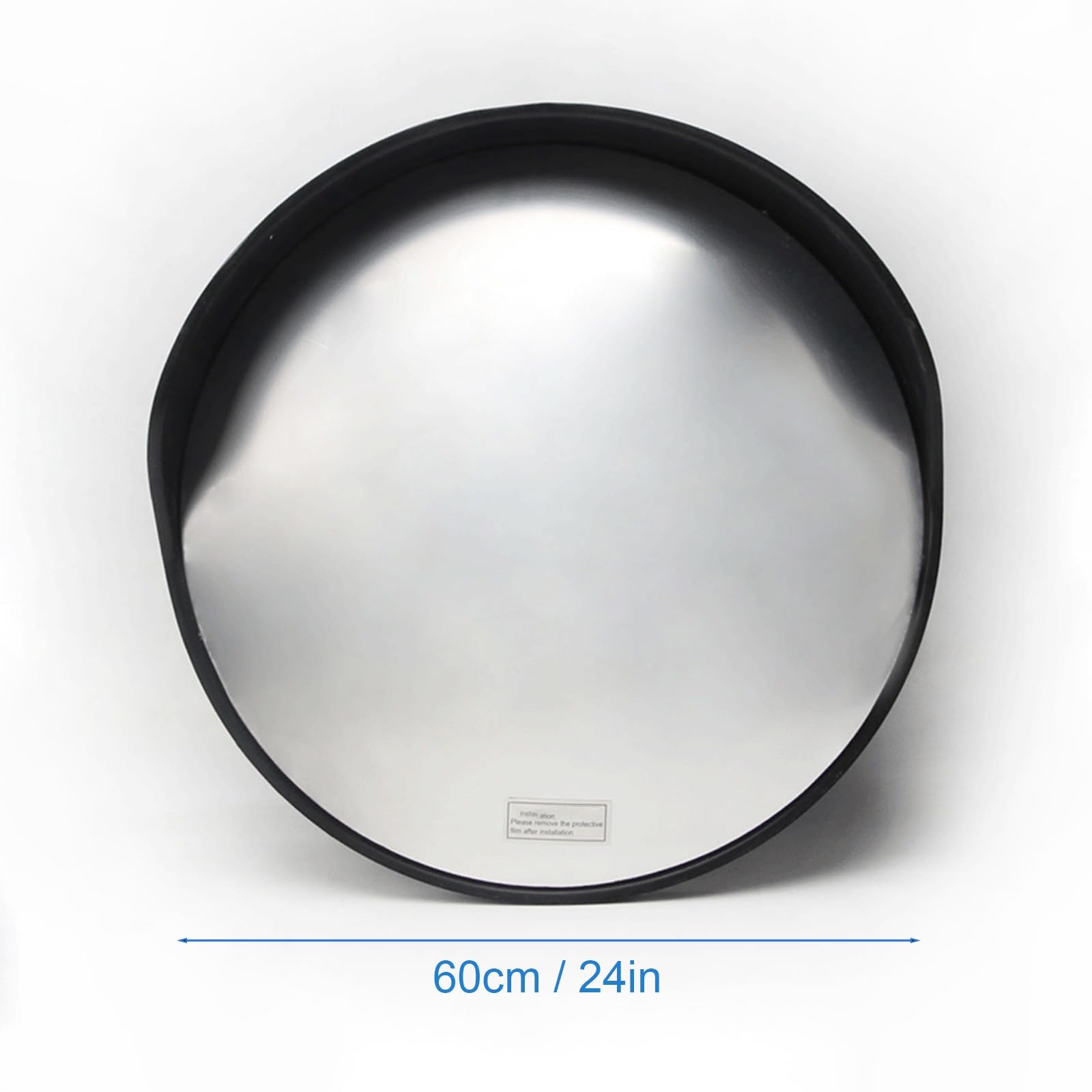 Traffic Mirror 60 cm avec Support Mural, Miroir Sortie Garage pour Magasin, Garage, Entrepôt, Angle Mort, Bureau, Parking(Black)