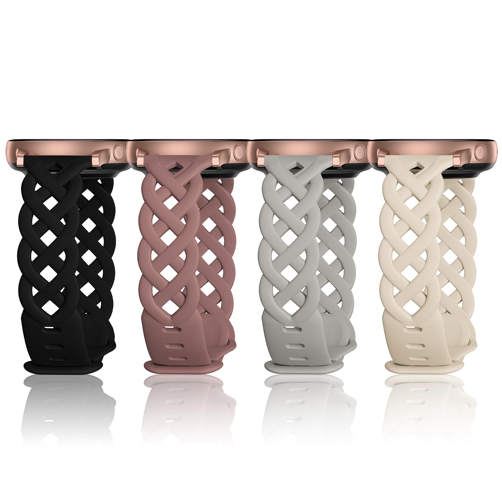 20mm Braided Silicone Band Compatible for Samsung Galaxy Watch 7 6 5 4 40mm 44mm,5 Pro 45mm/Watch 6 4 Classic Band 42mm 46mm 43mm 47mm,Galaxy Watch 3/Active 2 40mm 46mm, Women Slim Lace Sport Bands