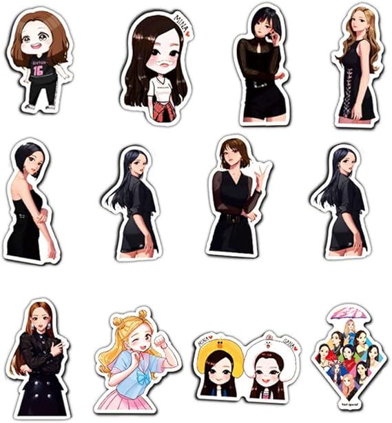 twice kpop stickers for laptop water bottles 50pcs waterproof teens cute singer girls group phone computer luggage notebook bike graffiti decals electronics