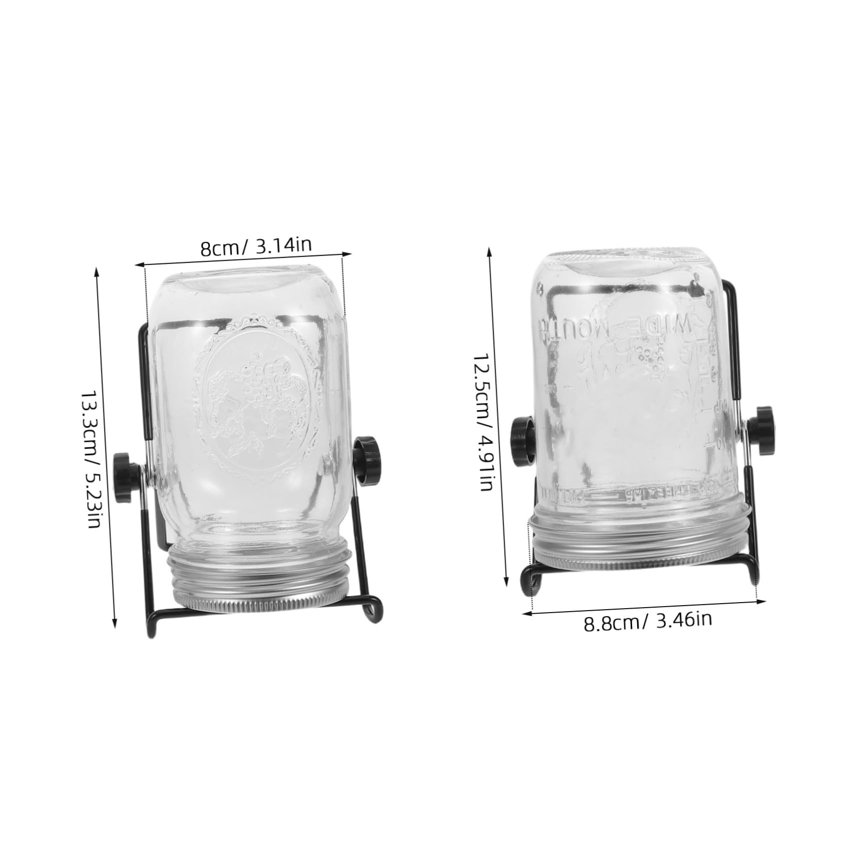 Kit de Germoir en Bocal 2 Ensembles 16 Oz en Verre et Acier Inoxydable | Graines et Micro-pousses, Nettoyage Facile, pour Rebords de Fenêtre et Plans Cuisine