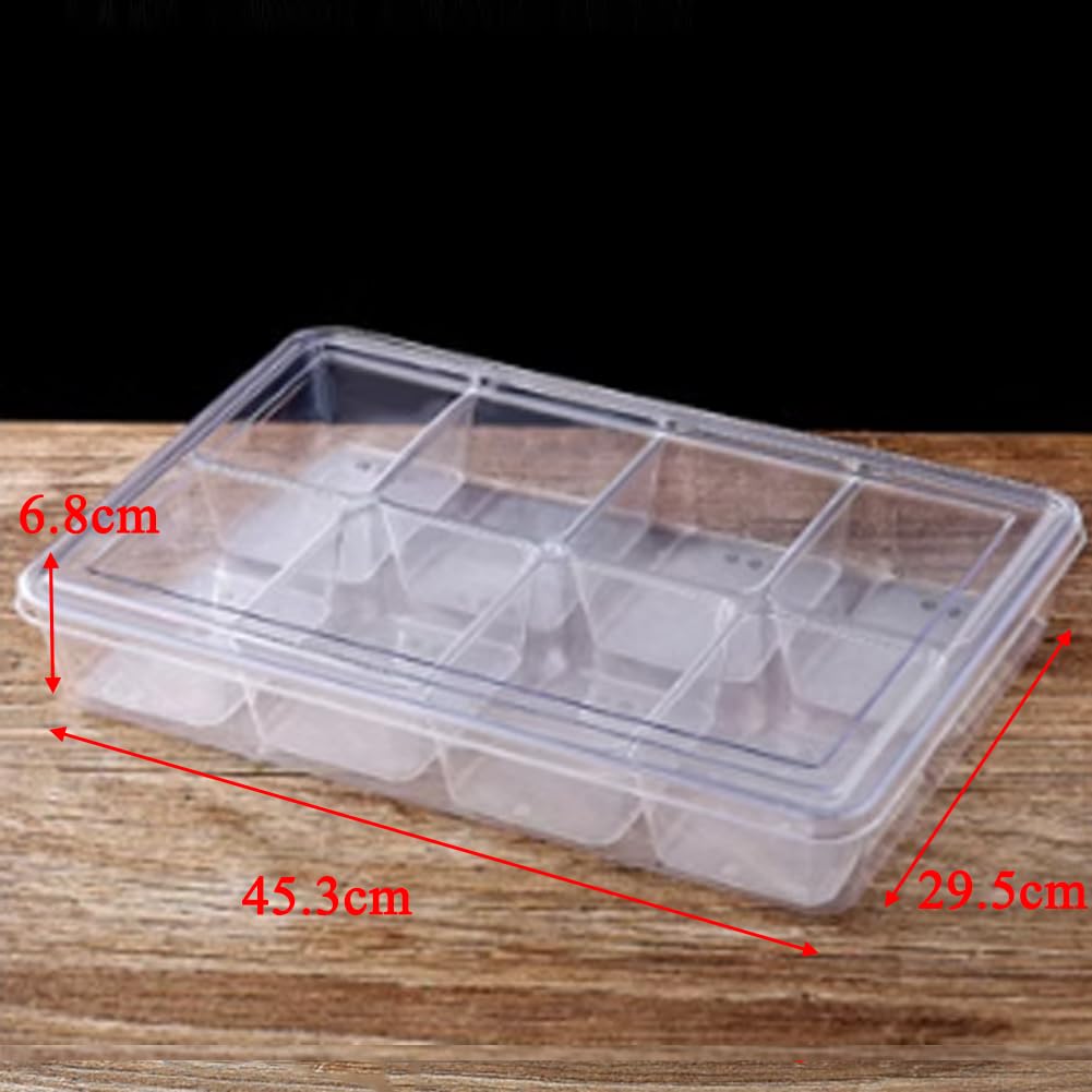Condimentador De Pizza De Acrílico Transparente, con Tapa Extraíble De Acero Inoxidable, Apto para Frutas Y Verduras, Dispensador De Condimentos para Picnic,Acrylic 8 grids