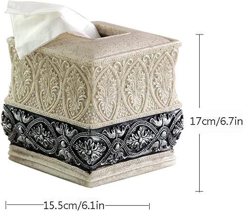 Miniatura 2 de Soporte para caja de pañuelos, soporte cuadrado de papel para pañuelos faciales, organizador de servilletas para encimeras de baño, dormitorio y