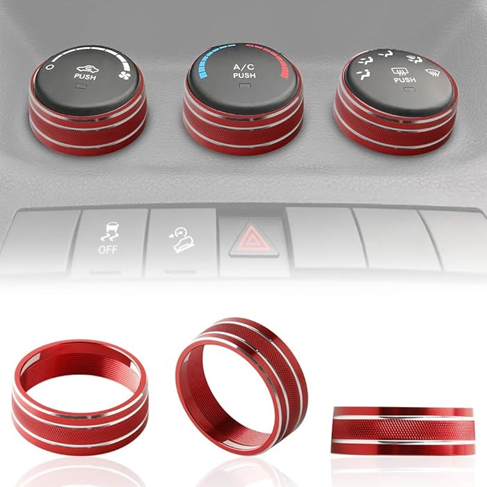 Buy Wrangler JK Climate Control Knob Trim Rings Custom Interior