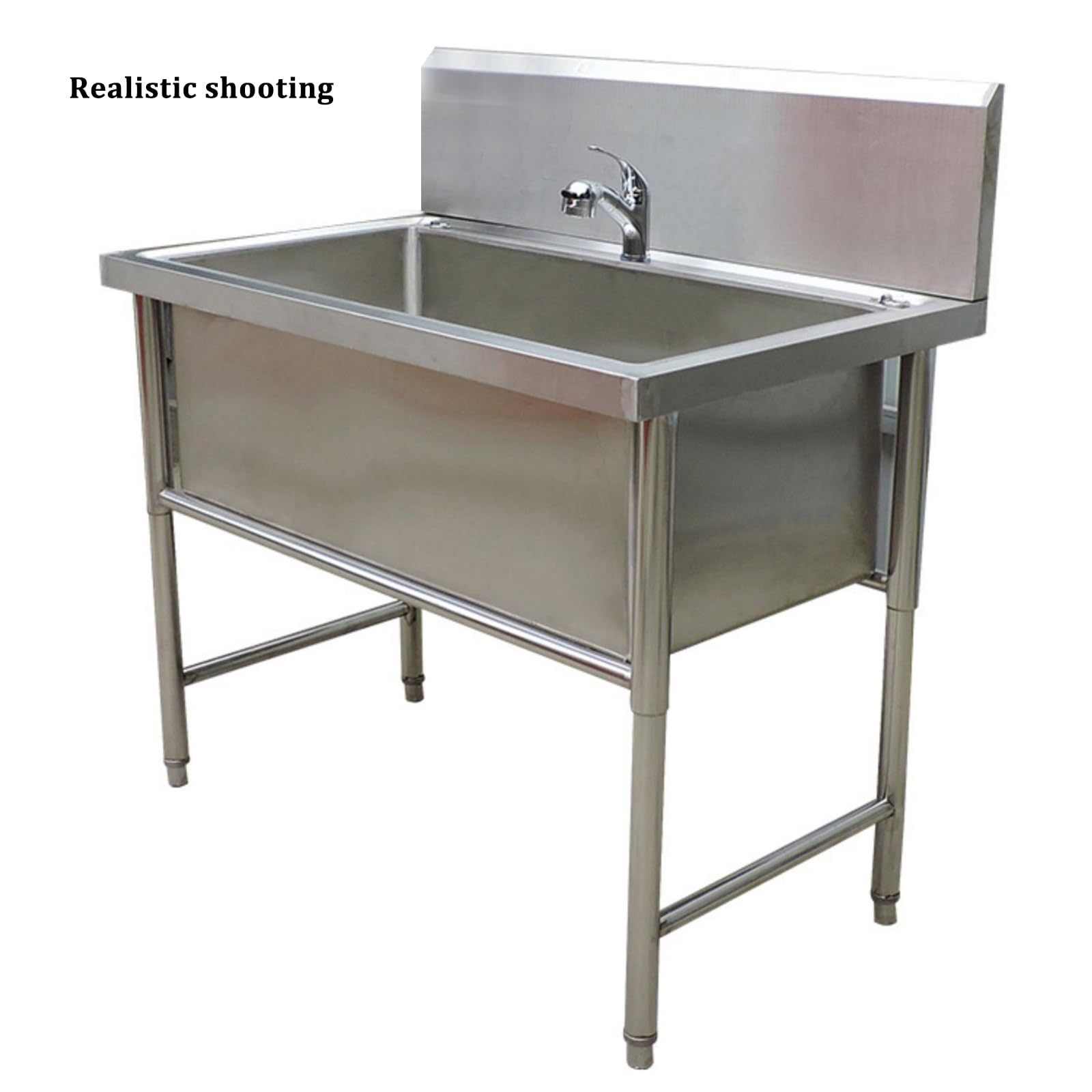 Baignoire pour Chien Inox,Baignoire de Toilettage Professionnelle,Baignoire Toilettage en Acier Inoxydable Chien,Grand Bain de Toilettage, Animaux Baignoire Chien, Table Toilettage Animaux(31in/80cm,D