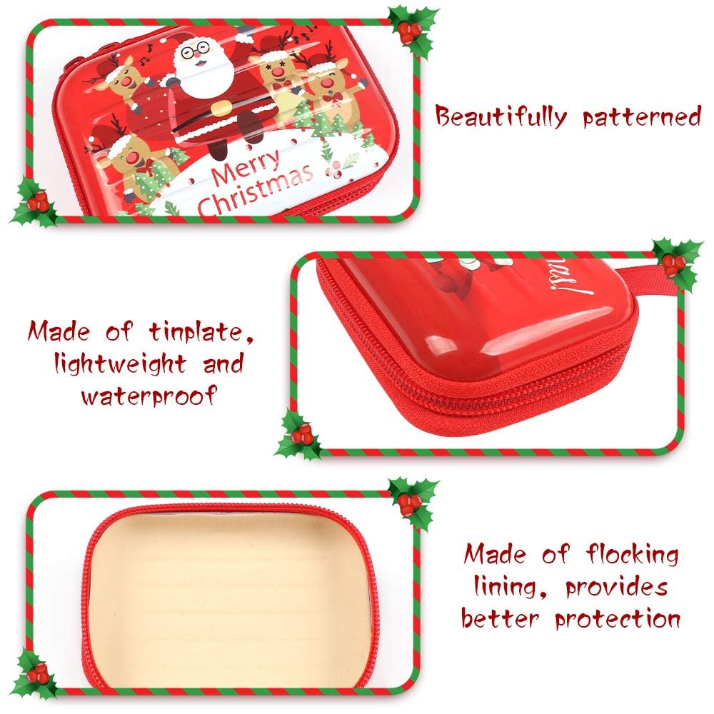 CAUTIOUS 6PCS Porte Monnaie de Noël, Porte-Monnaie Enfant Noël Boîtes à Bonbons de Noël Boîte Noël Vide Etui écouteurs pour Noël Écouteurs Chocolats Bonbons