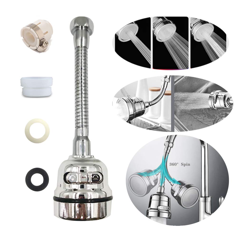 Upgraded Version 360 Degree Rotating Movable Kitchen Faucet, Sink Aerator,Faucet Sprayer Extension Device, Nozzle Filter Adapter, with 3 Modes Adjustable (Brand New Packaging) (Directional)