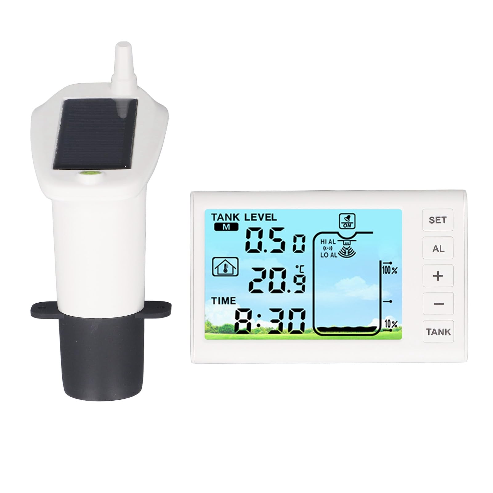 Cosiki Sensor Ultrasónico de Nivel de Líquido Transmisor Receptor Inalámbrico Eficiente para Uso Doméstico Pantalla Digital de 4,3 Pulgadas para Monitoreo del Nivel del Tanque de Agua