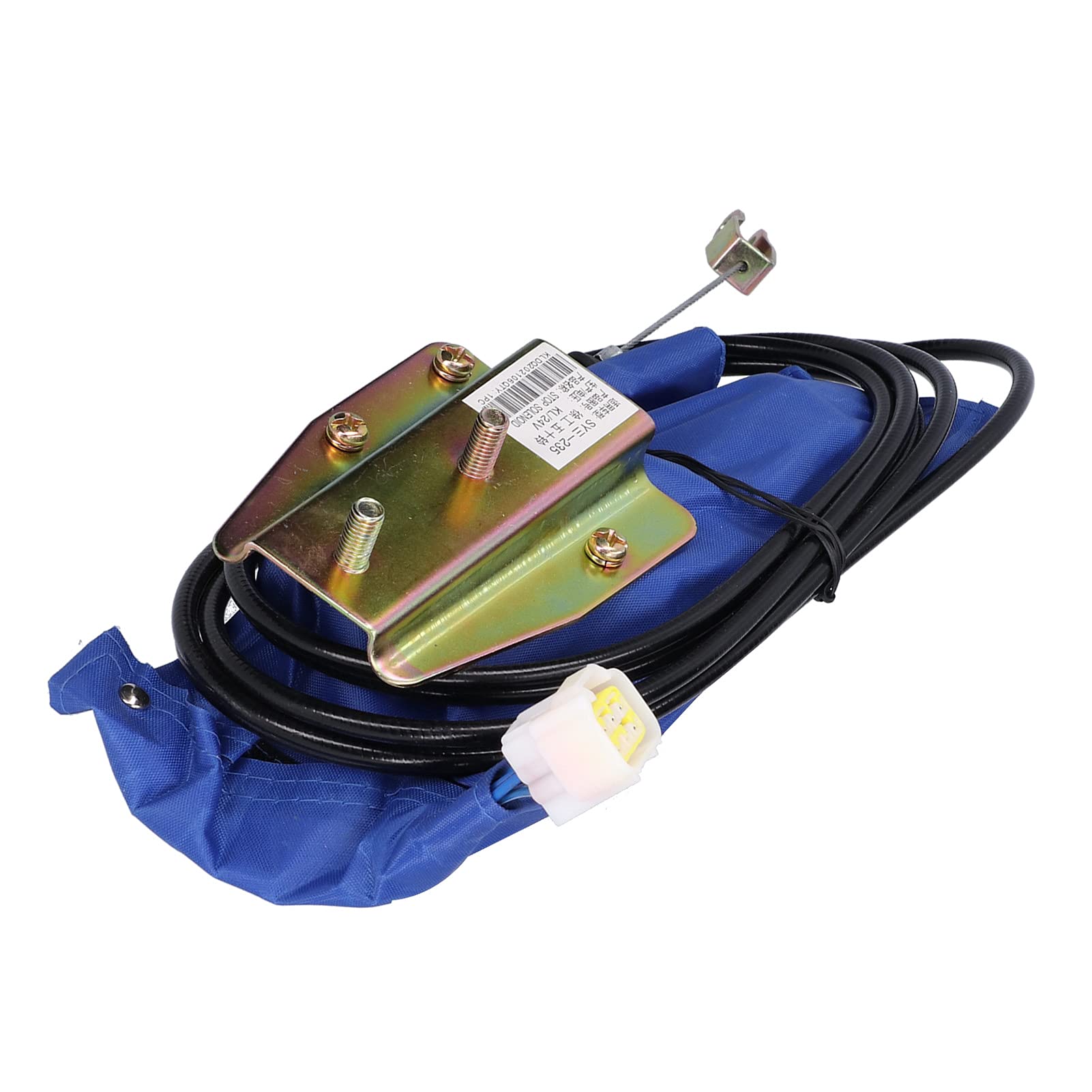 Motor Stop Solenoid, Solenoide Spegnimento Elettrico per Motore Escavatore SY, Ricambio Motore, 24V, Lunghezza Cavo 3.2 metri, per Escavatore SY 235, Controllo Industriale