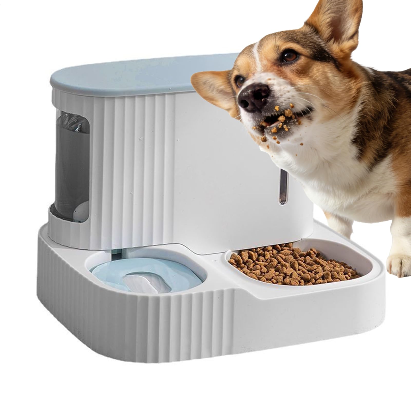 Distributeur de Nourriture et d'eau Automatique pour Chat,Fontaine À Eau Animaux 2 en 1 - Doseur Détachable De Croquettes pour Chat De 3L - pour Chaton